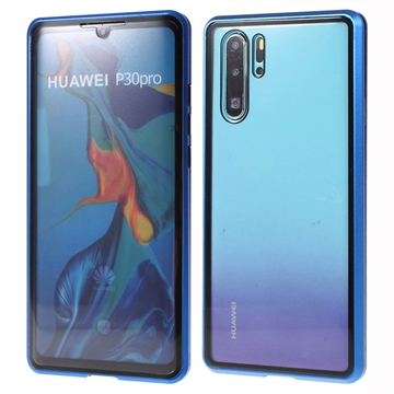 Huawei P30 Pro Magnetna Futrola sa Kaljenim Staklom - Plava