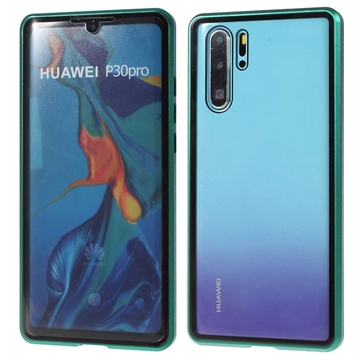 Huawei P30 Pro Magnetna Futrola sa Kaljenim Staklom - Zelena