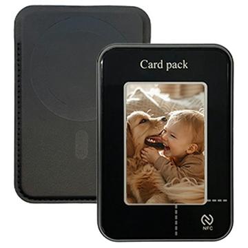 Magnetic E-Ink Card Holder / Wallet w. NFC Display Projection - Black