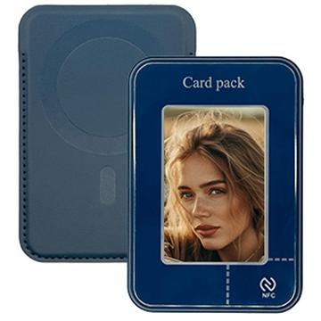 Magnetic E-Ink Card Holder / Wallet w. NFC Display Projection - Blue