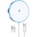 Magnetic Wireless Charger with LED Light - 15W - White