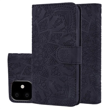 Mandala Series iPhone 11 Futrola-Novčanik sa Funkcijom Postolja - Crna