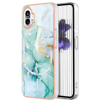 Marble Pattern Galvanizirana IMD Futrola za Nothing Phone (1) TPU - Zelena