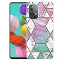 Marble Pattern Samsung Galaxy A32 (4G) TPU Maska - Roze / Cijan