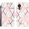 Marble Pattern Samsung Galaxy Xcover 5 Novčanik-Futrola - Roze / Bela