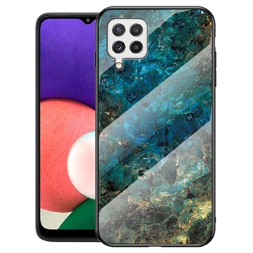 Marble Series Samsung Galaxy A22 4G Maska sa Kaljenim Staklom - Zelena