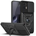 Motorola Edge 30 Neo Hibridna Maska sa Rotirajućim Prstenom i Štitnikom za Kameru - Crna