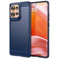 Motorola Edge 50 Brušena TPU Zaštitna Maska - Ugljenično Vlakno - Plava