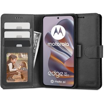 Motorola Edge 50 Neo/60 Neo Tech-Protect Wallet Case W. Magnet & Stand - Black