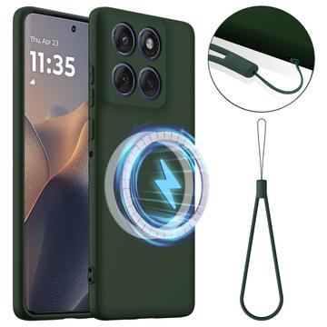 Motorola Edge 60 Pro Maska od Tečnog Silikona - Kompatibilna sa MagSafe - Tamnozelena