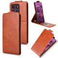 Motorola Edge 60 Pro Vertical Flip Case with Stand - Brown