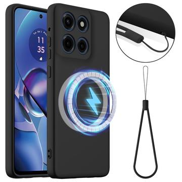 Motorola Edge 60 Stylus Maska od Tečnog Silikona - Kompatibilna sa MagSafe - Crna