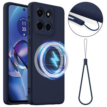 Motorola Edge 60 Stylus Maska od Tečnog Silikona - Kompatibilna sa MagSafe - Tamnoplava