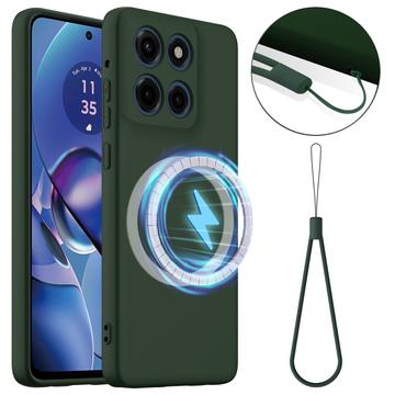 Motorola Edge 60 Stylus Maska od Tečnog Silikona - Kompatibilna sa MagSafe - Tamnozelena