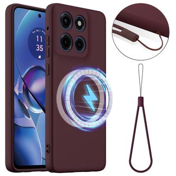 Motorola Edge 60 Stylus Maska od Tečnog Silikona - Kompatibilna sa MagSafe - Tamnocrvena