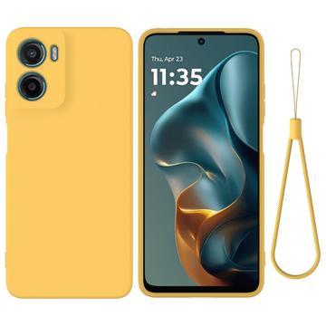 Motorola Moto G05/E15 Liquid Silicone Case with Hand Strap - Yellow