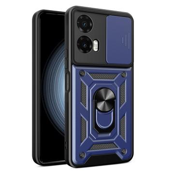 Motorola Moto G35 Hibridna Maska sa Rotirajućim Prstenom i Štitnikom za Kameru - Plava