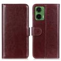 Motorola Moto G35 Wallet Case with Magnetic Closure - Brown