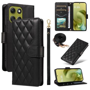 Motorola Moto G86 Luxury Quilted Wallet Case - Black