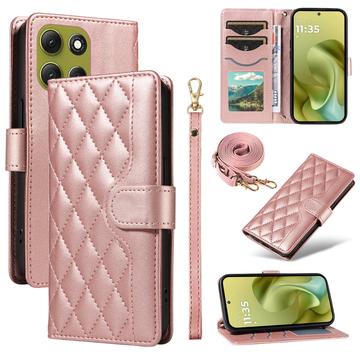 Motorola Moto G86 Luxury Quilted Wallet Case - Rose Gold