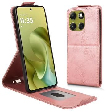 Motorola Moto G86 Power Vertical Flip Case with Stand - Rose Gold