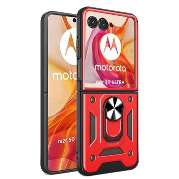 Motorola Razr 50 Ultra Hibridna Maska sa Prstenom - Crvena