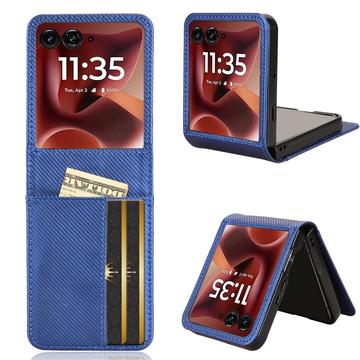 Motorola Razr 60 Ultra FlexCard Carbon Fiber Style Case with Card Slots - Blue