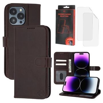 iPhone 14 Pro MyTPhone CardMate Leather Wallet Case - Dark Brown