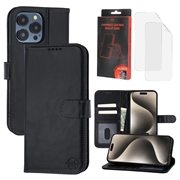 iPhone 15 Pro Max MyTPhone CardMate Leather Wallet Case - Black