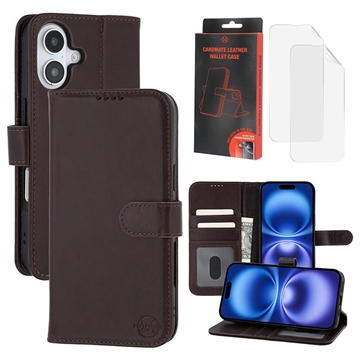iPhone 16 Plus MyTPhone CardMate Leather Wallet Case - Dark Brown