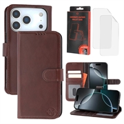 iPhone 17 Pro MyTPhone CardMate Leather Wallet Case - Dark Brown