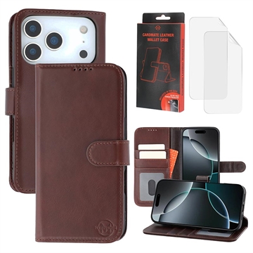 iPhone 17 Pro MyTPhone CardMate Leather Wallet Case - Dark Brown