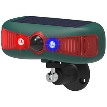 N911Y Solar-Powered Infrared Motion Sensor Alarm with Sound & Light Deterrent - Animal Repellent System