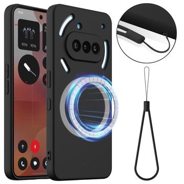 Nothing Phone (3a) Maska od Tečnog Silikona - Kompatibilna sa MagSafe - Crna