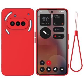 Nothing Phone (3a) Liquid Silicone Case with Hand Strap - Red