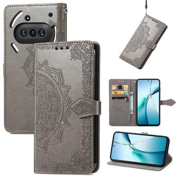 Nothing Phone (3a) Mandala Series Futrola-Novčanik - Siva
