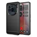 Nothing Phone (3a) Pro Brushed TPU Case - Carbon Fiber - Black