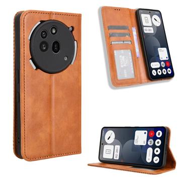 Nothing Phone (3a) Pro Wallet Case Magnetic Closure - Brown