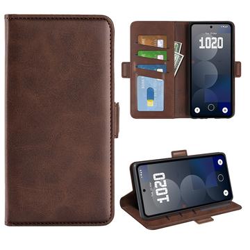 Nothing Phone (3a) Pro Wallet Case with Magnetic Closure - Calf Texture - Brown