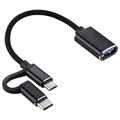 Pleteni USB 3.0 to USB-C / MicroUSB OTG Kabl Adapter