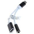 OTB 2-u-1 USB-C / 3.5mm Adapter za Punjenje i Audio - Beli