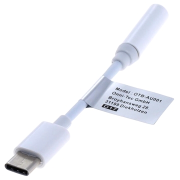 OTB USB-C / 3,5mm Audio Adapterski Kabl - Beli