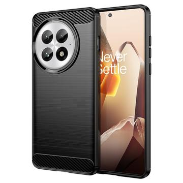 OnePlus 13 Brušena TPU Zaštitna Maska - Ugljenično Vlakno - Crna