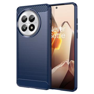 OnePlus 13 Brušena TPU Zaštitna Maska - Ugljenično Vlakno - Plava