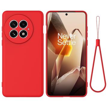 OnePlus 13 Liquid Silicone Case with Hand Strap - Red