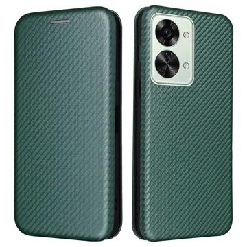 OnePlus Nord 2T Flip Futrola - Carbon Fiber - Zelena