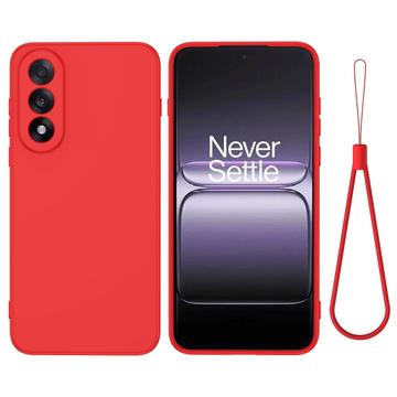 OnePlus Nord 5 Liquid Silicone Case with Hand Strap - Red