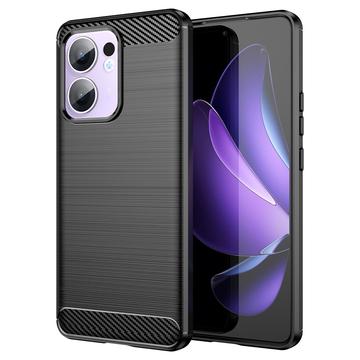 Oppo Reno13 F Brušena TPU Zaštitna Maska - Ugljenično Vlakno - Crna