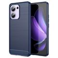 Oppo Reno13 F Brušena TPU Zaštitna Maska - Ugljenično Vlakno - Plava