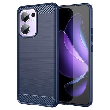 Oppo Reno13 F Brušena TPU Zaštitna Maska - Ugljenično Vlakno - Plava